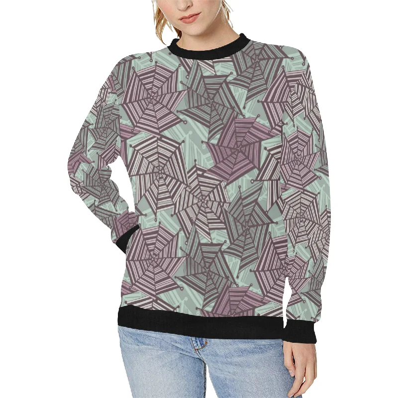 Spider web cobweb design color pattern Women's Crew Neck Sweatshirt Hoodie Sweatshirt Pullover