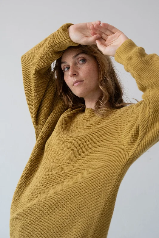 Unisex Tam Sweater Organic Cotton in Mustard Beaded Sweater Sequined Faux Fur