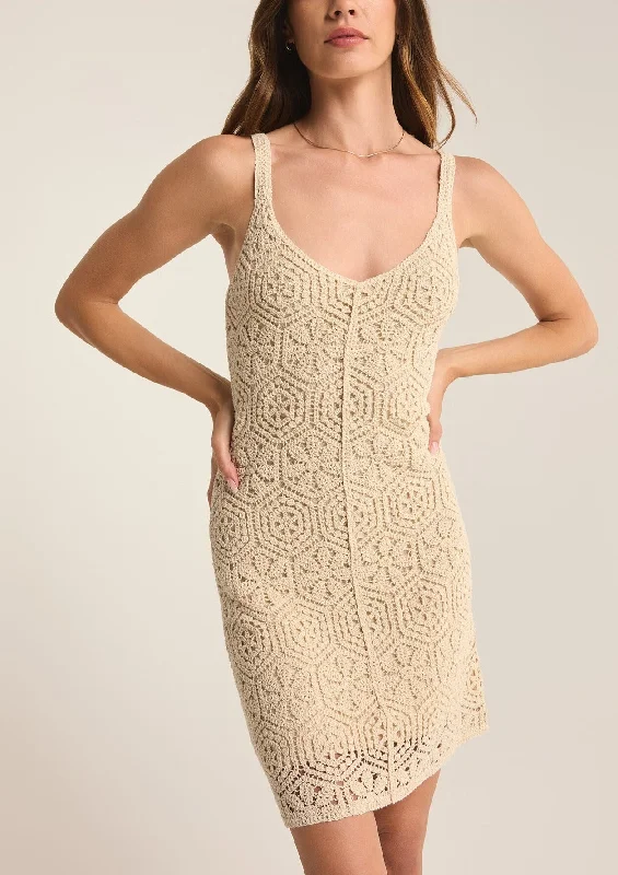 crochet mini dress Chic Mini Dress with V-Neck