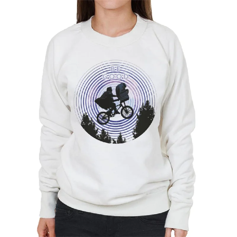 E.T. Ride In The Sky Be Good Women's Sweatshirt Hoodie with Sequins Glamorous Eye-catching