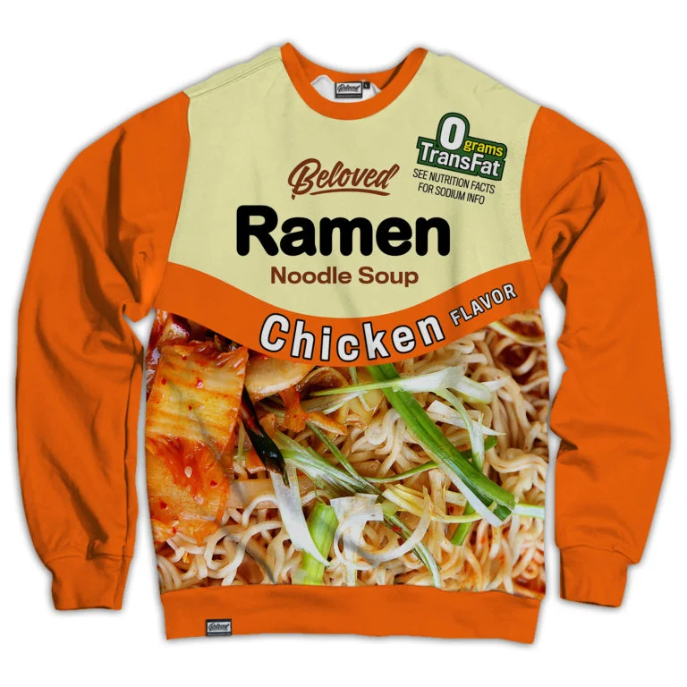 Chicken Ramen Unisex Sweatshirt Hoodie with Zipper Placket Modern Functional