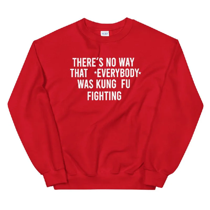 Kung Fu Fighting Unisex Sweatshirt Hoodie with Hem Contrast Bold Stylish