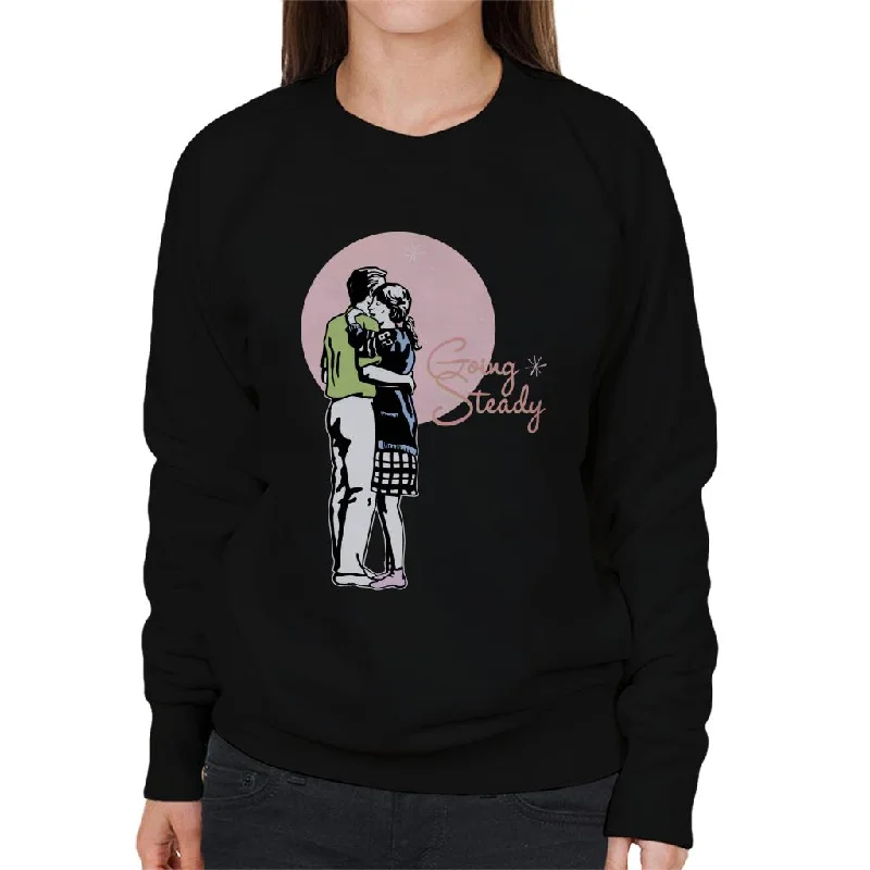 American Graffiti Going Steady Women's Sweatshirt Hoodie with Monochrome Minimalist Simple