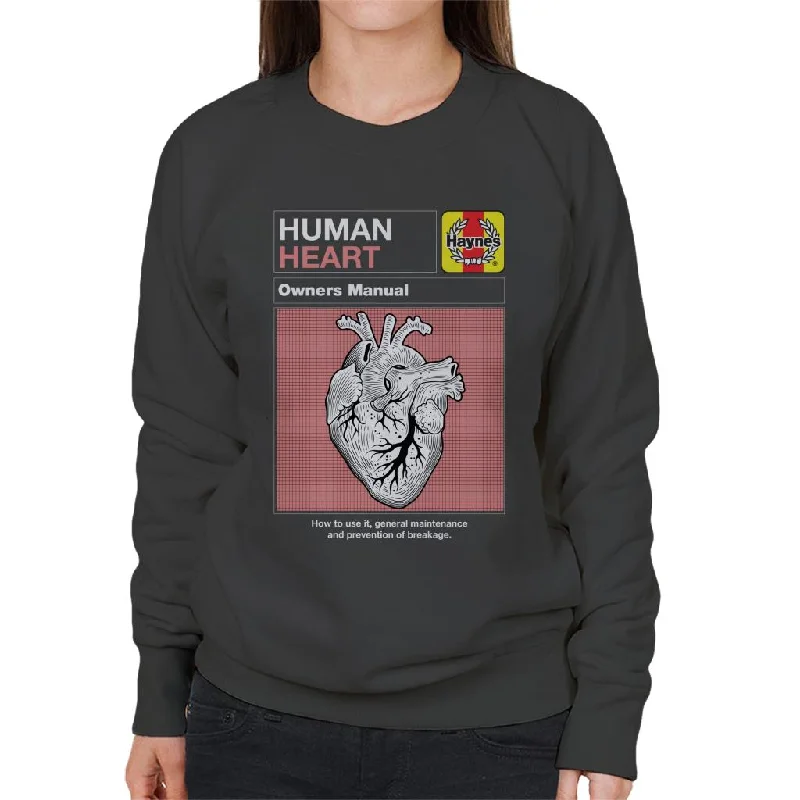 Haynes Human Heart Owners Manual Women's Sweatshirt Hoodie with Tie-Dye Psychedelic Retro