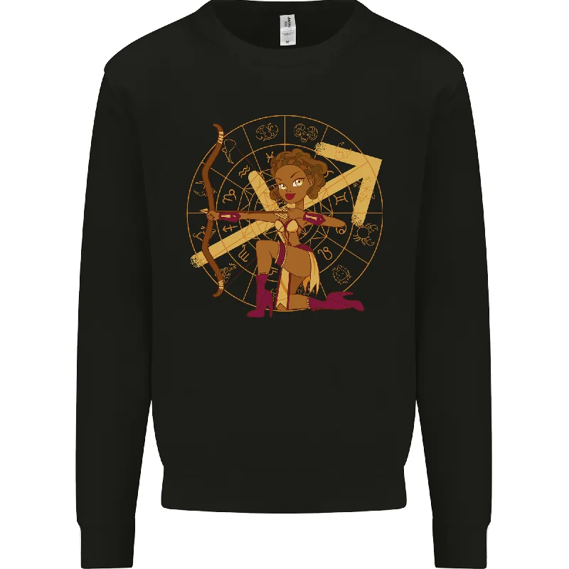 A Sagittarius Female Archer Star Sign Zodiac Mens Sweatshirt Jumper Hoodie with Full-Zip Functional Layering