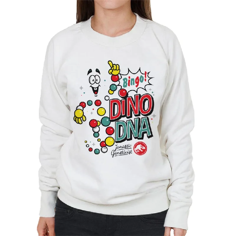 Jurassic Park Bingo Dino DNA Women's Sweatshirt Hoodie with Thumb Holes Functional Cozy