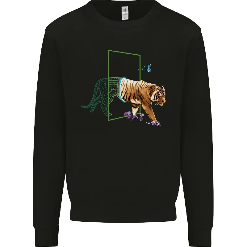 A SCI-FI Tiger Mens Sweatshirt Jumper Hoodie with Relaxed Fit Easy Casual