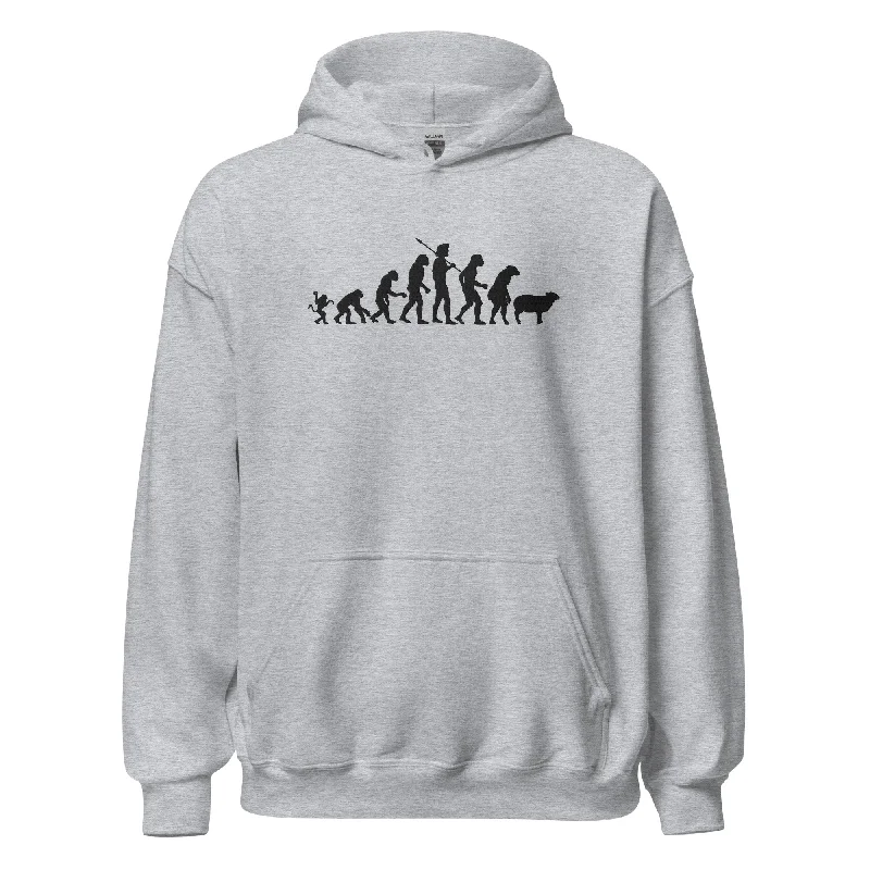 Evolution of Modern Man Embroidered Hoodie Sweatshirt Hoodie with Ribbed Hem Stretchable Secure