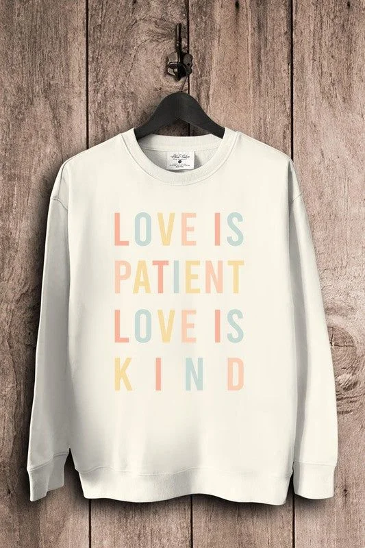 Love Is Patient Love Is Kind Sweatshirts Hoodie with Raglan Sleeves Sporty Comfortable