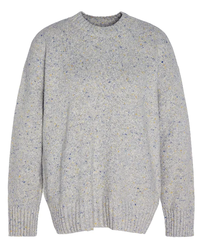 Lavensdale Crew Knitted Jumper - Pearl Blue Knit Fabric Woven Fabric Fleece Fabric