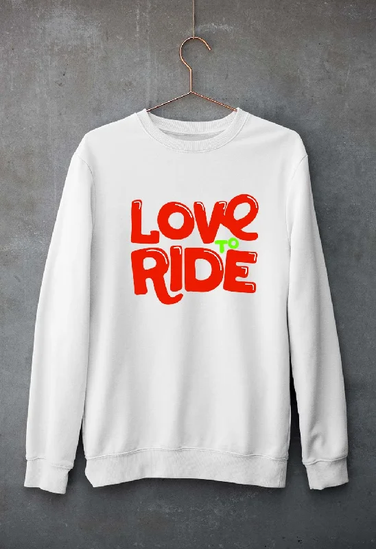 Love to Ride Unisex Sweatshirt for Men/Women Hoodie with Distressed Vintage Worn