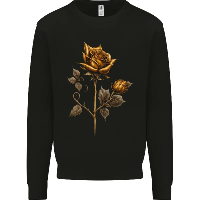 A Rustic Rose Gothic Goth Mens Sweatshirt Jumper Hoodie Jacket Zipper Layering