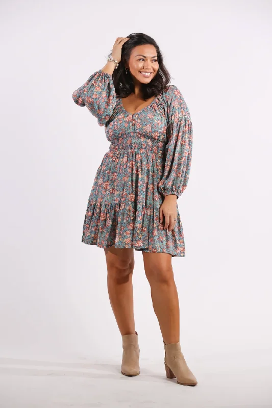 Ella Mini Dress in Somerset Comfortable Wrap Mini Dress