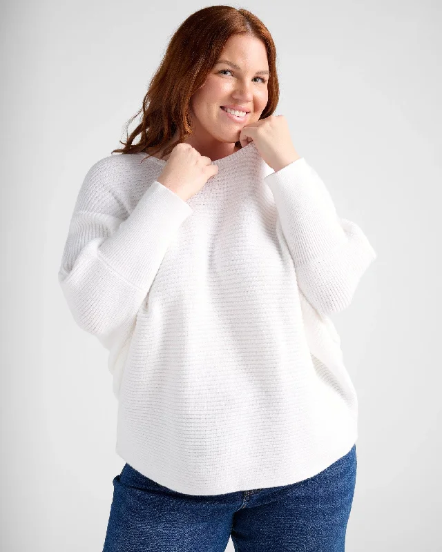 Plus Size Oversize Dolman Sleeve Sweater Elasticated Padded Insulated