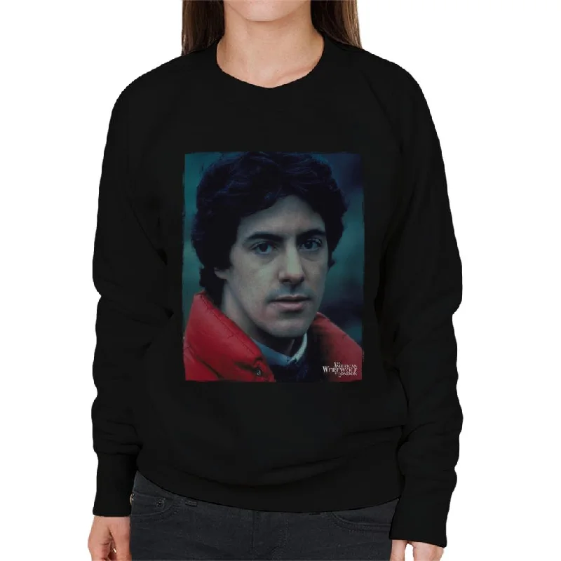 An American Werewolf In London David Wearing Red Coat Women's Sweatshirt Hoodie with Raglan Sleeves Sporty Comfortable