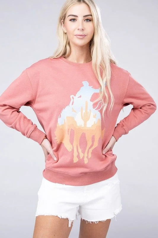 Rodeo Sweatshirts Hoodie with Side Slits Relaxed Casual