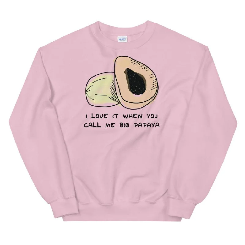 I Love It When You Call Me Big Papaya Unisex Sweatshirt Hoodie with Mock Neck Collared Structured