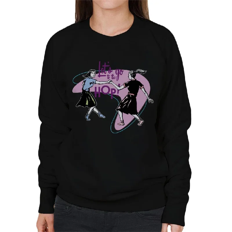 American Graffiti Lets Go To The Hop Women's Sweatshirt Hoodie with Slim Fit Tailored Modern