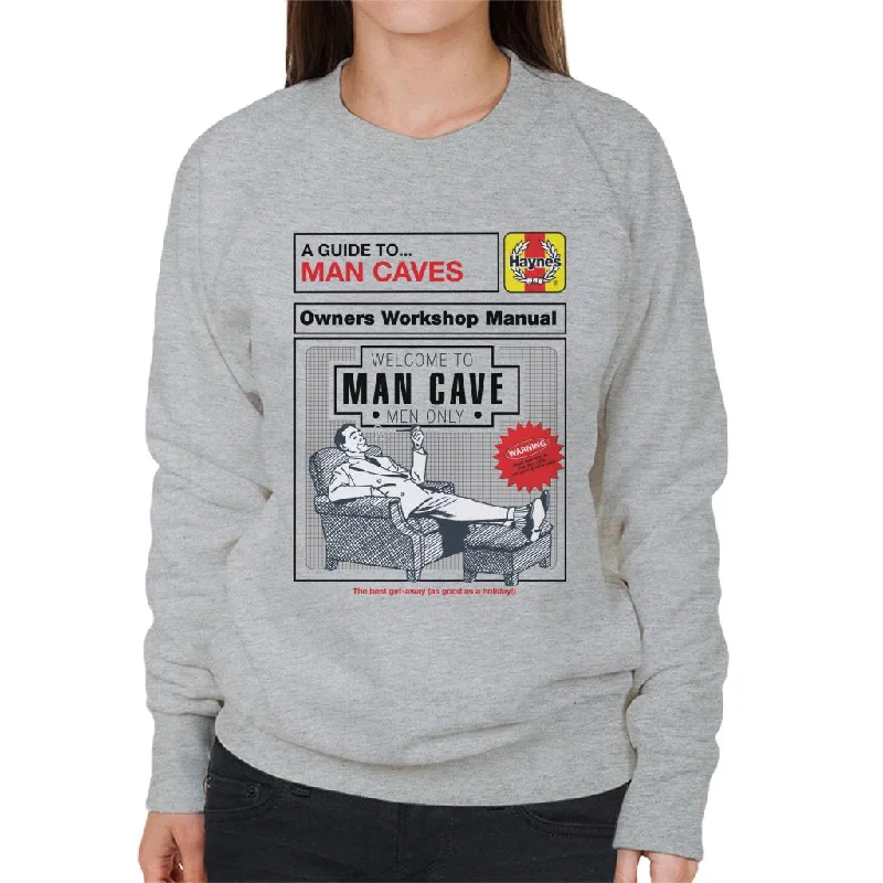 Haynes Man Caves Owners Workshop Manual Women's Sweatshirt Hoodie with Monochrome Minimalist Simple