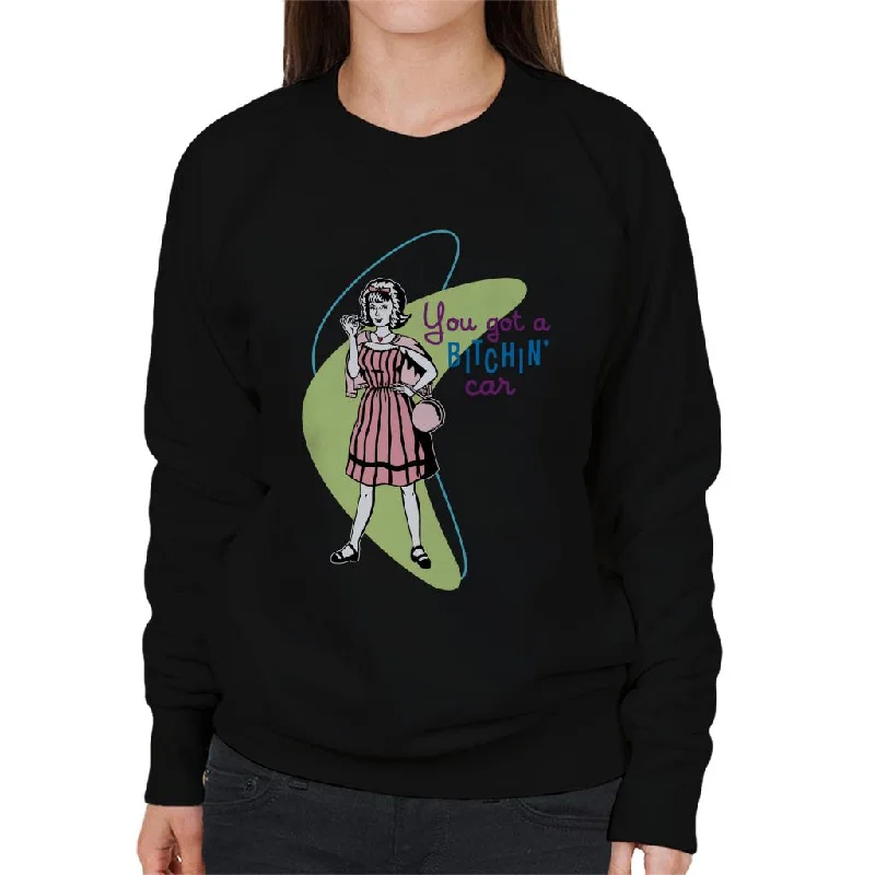 American Graffiti You Got A Bitchin Car Women's Sweatshirt Hoodie with Tie-Dye Psychedelic Retro