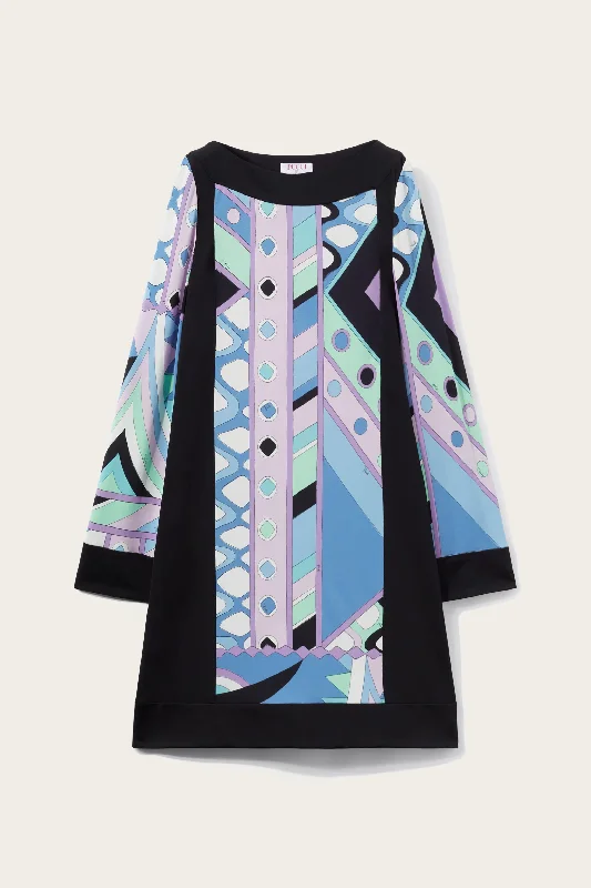 Vivara-Print Mini Dress Cozy Wraparound Mini Dress