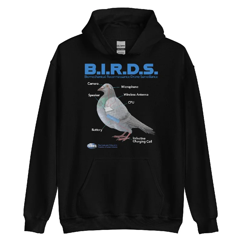 B.I.R.D.S. Biomechanical Reconnaissance Drone Surveillance T-Hoodie Hoodie with V-Neck Classic Versatile