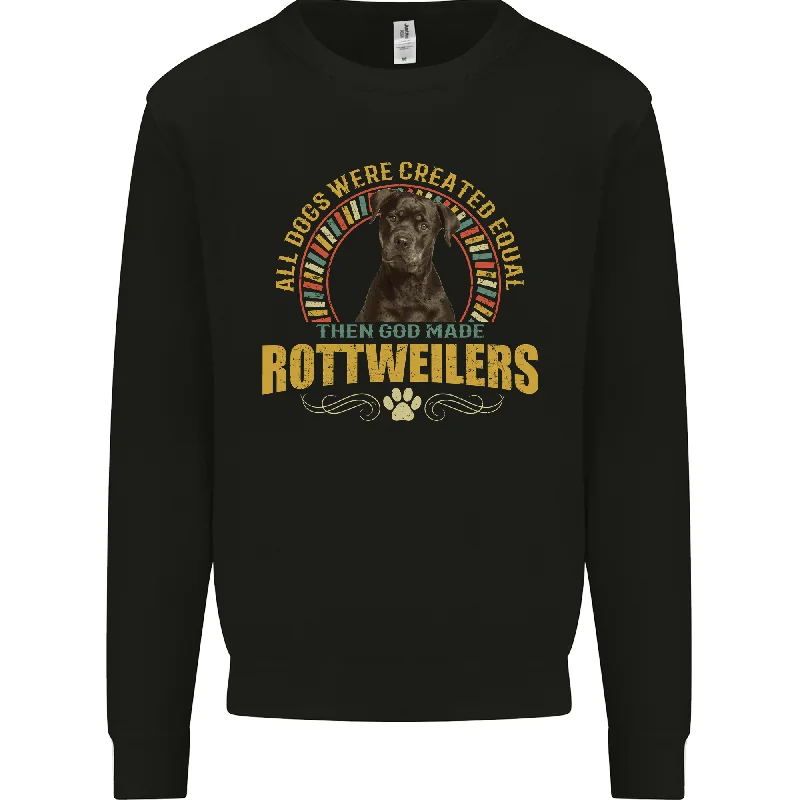 A Rottweiler Dog Mens Sweatshirt Jumper Hoodie with Elastic Cuffs Stretchable Comfortable