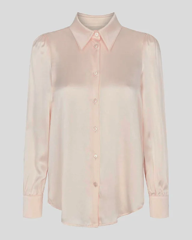 MATT LATIA PUFF SLEEVE BLOUSE - BLUSH Oversized Silk Blouse