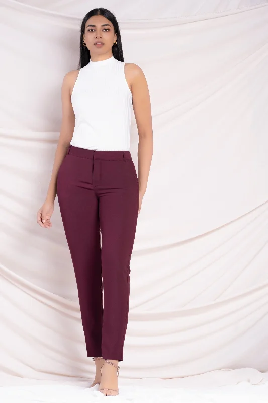 Front Hook Straight Cut Pant Formal Slim Pants