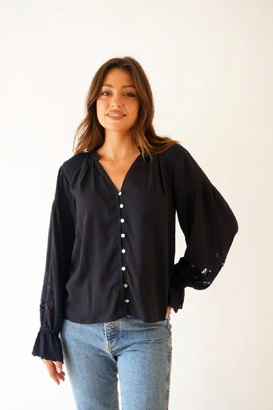 Stevie Blouse (Black) Boho Chic Blouse