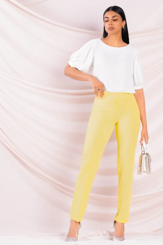 Yellow Slim Fit Pant Soft Stretch Leggings