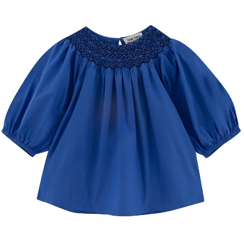 Smocked Blouse in Ultramarine The Tiny Big Sister - Last Ones In Stock - EUR 34 (UK 6) Soft Modal Blouse