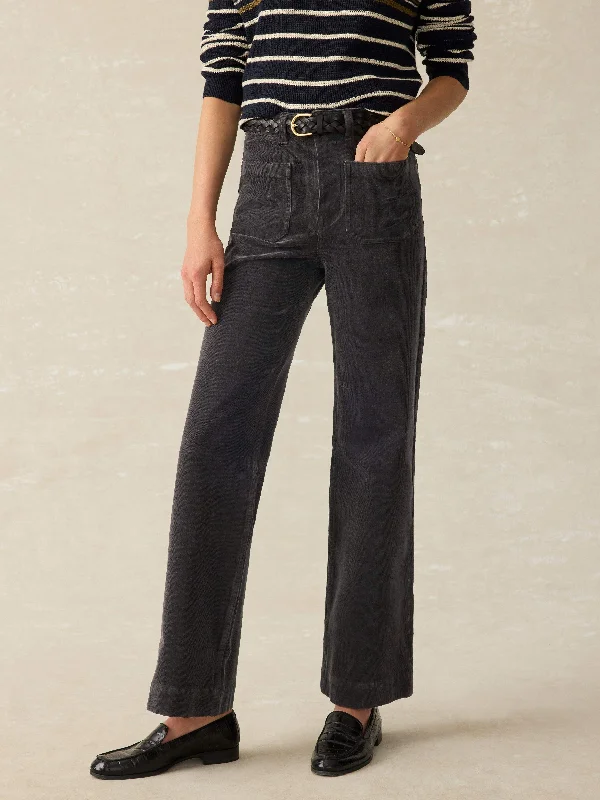 Softstretch Cord Patch Pocket Pant - Washed Black Elegant Trouser Pants