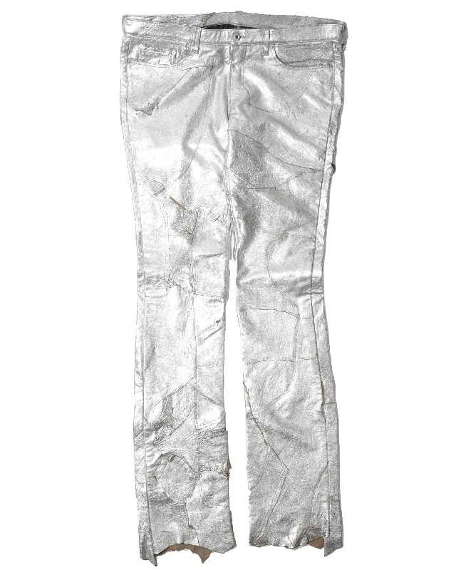 Sample Leather Metallic Pants Formal Dress Pants