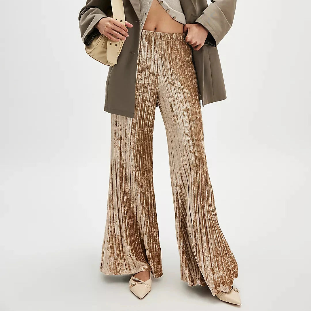 Free People Star Sign Velvet Pants Elegant Wool Trousers