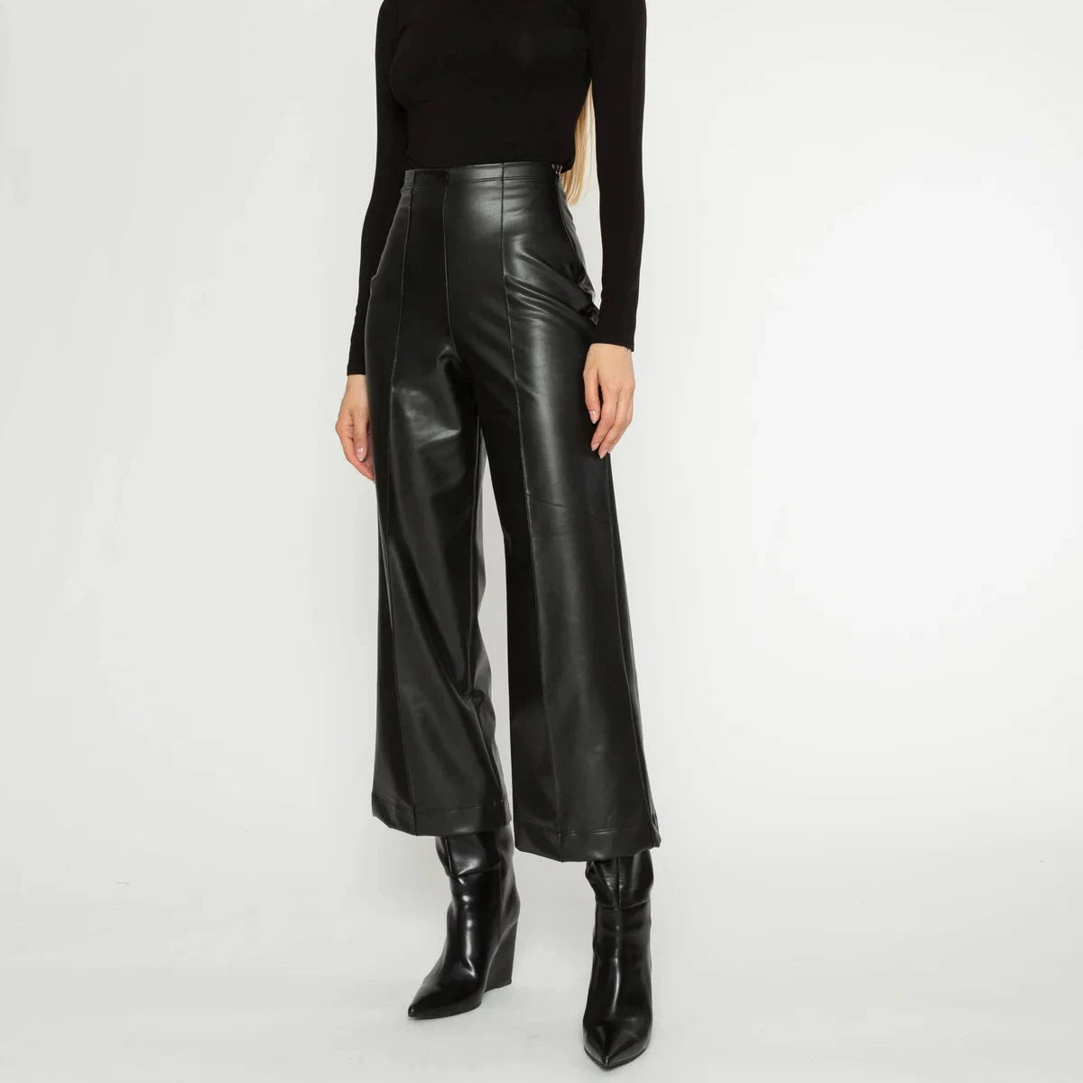 Ripley Rader Vegan Leather Straight Leg Pant Soft Sweatpants Style