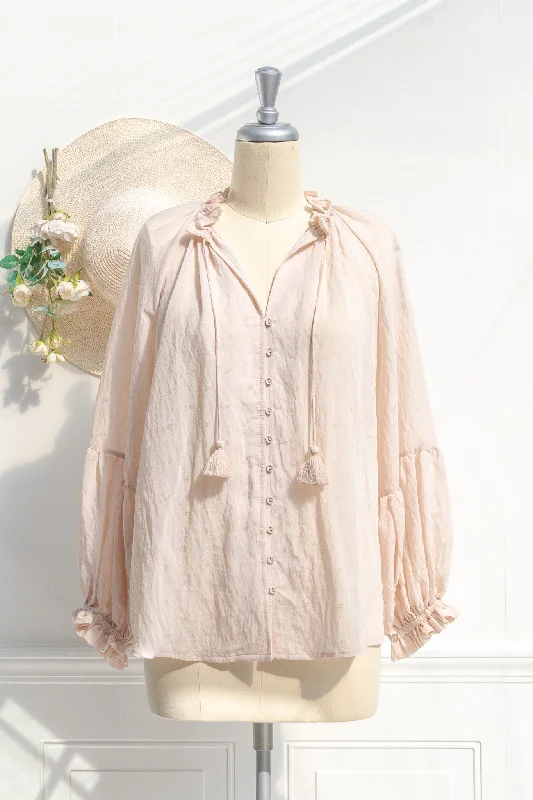 Sybil Peasant Blouse Backless Summer Blouse