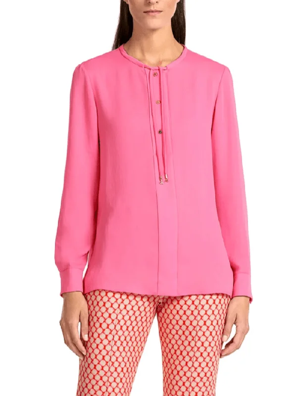 Marc Cain Collections Vibrant Pink Blouse UC 51.17 W39 COL 251 Classic Minimalist Blouse