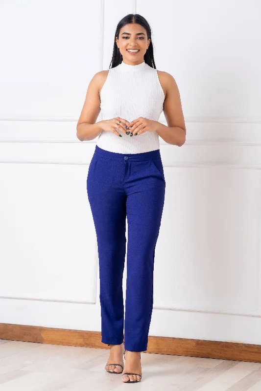 Regular Waist Front Button Slim Cut Pant- Slim Fit Formal Dress Pants