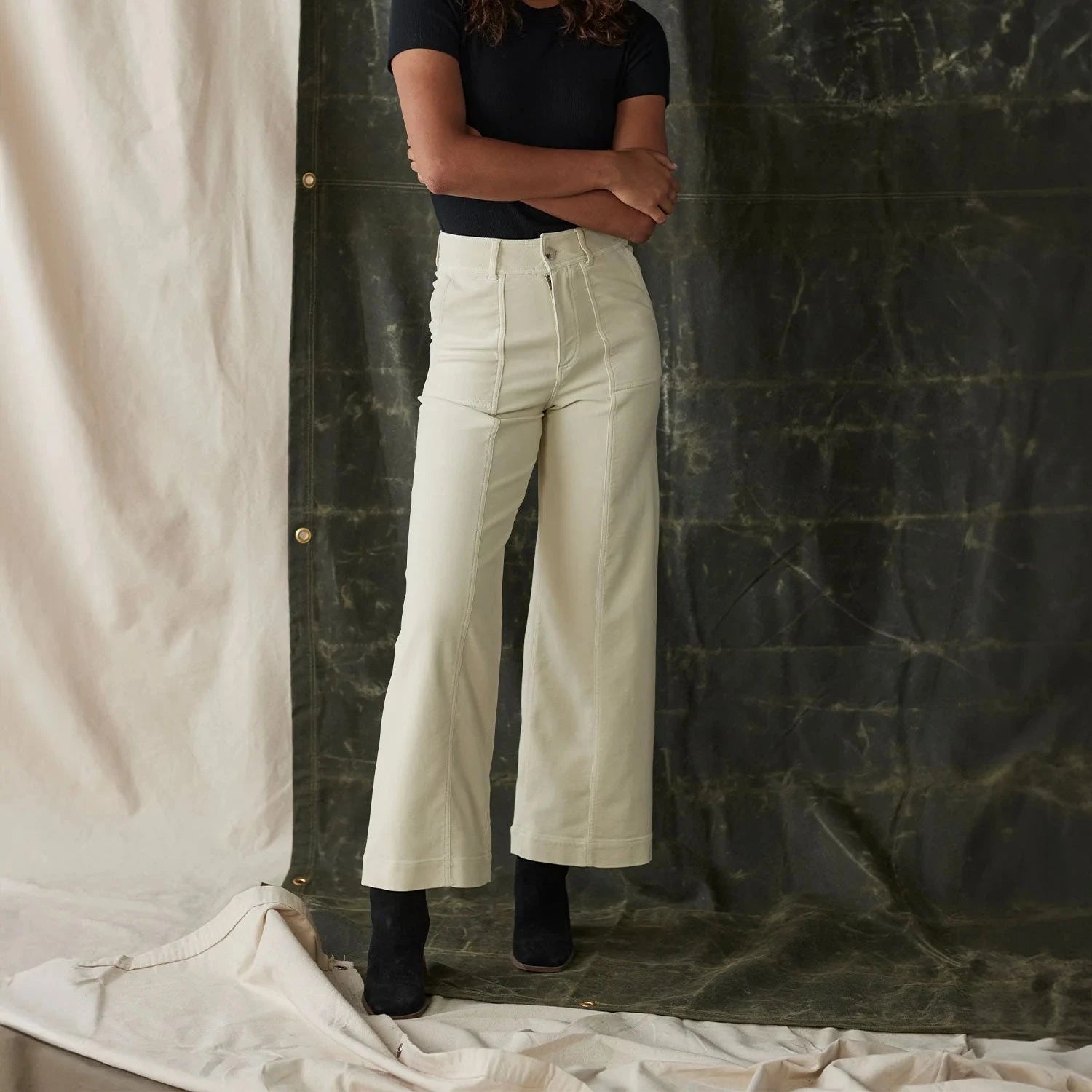 The Normal Brand Comfort Terry Wide Leg Crop Pant Modern Skinny Pants