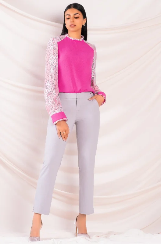 Front Hook Slim Fit Pant Elegant Palazzo Trousers