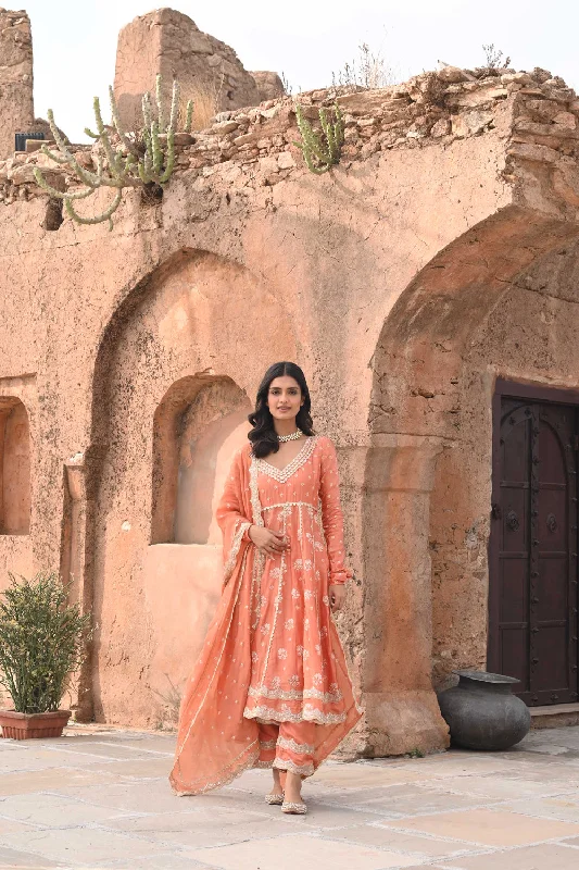 Tareefan Anarkali Kurta With Tareefan Pants Chic Wool Trousers