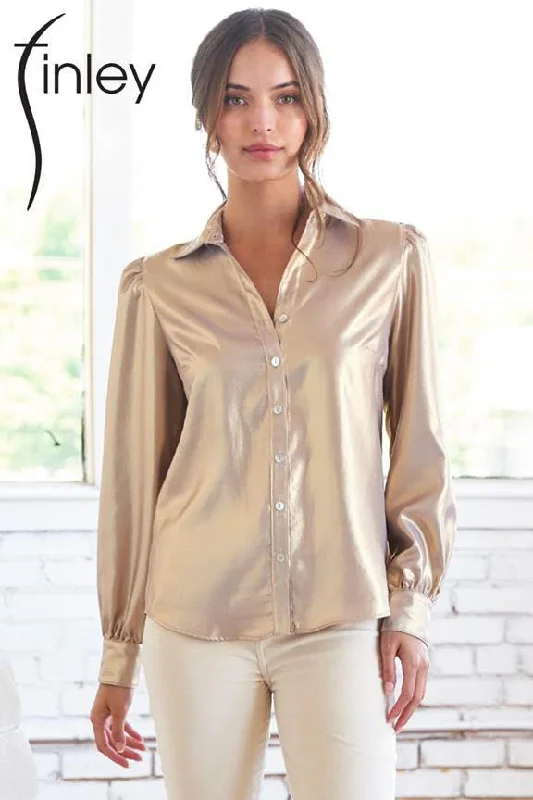 COLLETTE GOLD BLOUSE Cotton Casual Blouse