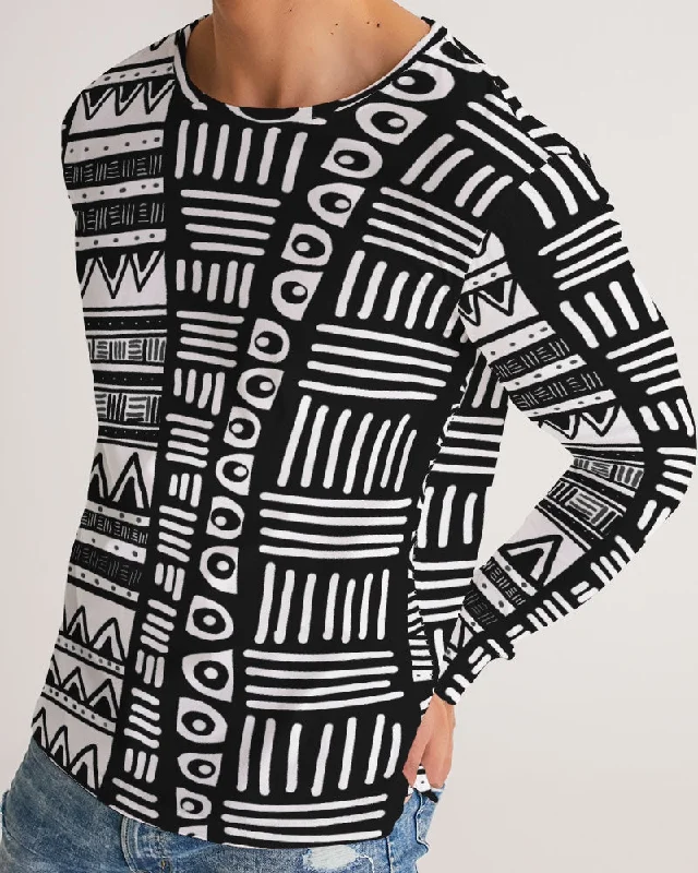 ABSTRACT IN BLACK & WHITE Men's/Unisex Long Sleeve Tee Elegant Classic Vintage