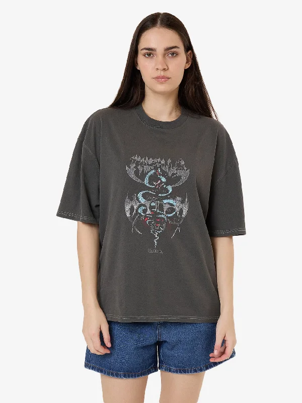 Bitter End Oversized Tee - Merch Black Spandex Blend Rayon Blend Denim Blend