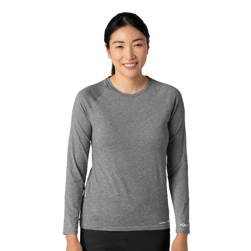 Carhartt Force Sub-Scrubs Women's Performance Long Sleeve Tee - Grey Heather Jersey Fabric Tulle Fabric Batik Fabric