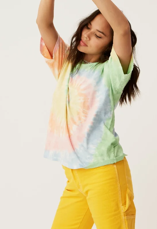 FADED NEONS TIE DYE WEEKEND TEE Satin Blend Silk Blend Wool Blend