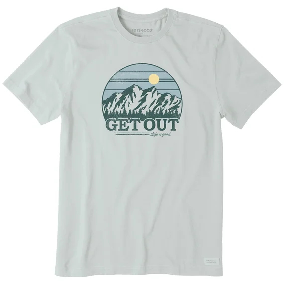 Get Out Crusher T-Shirt by Life is Good® Houndstooth Herringbone Solid