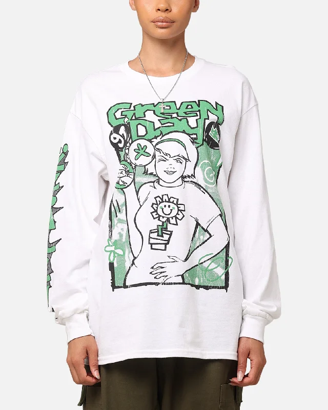 Green Day Kerplunk Long Sleeve T-Shirt White Nylon Fabric Polyester Fabric Spandex Fabric