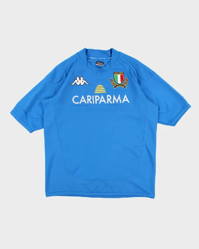 Kappa Italy Home Rugby Union Cariparma T-Shirt - XXL Collared Crew Neck Turtle Neck